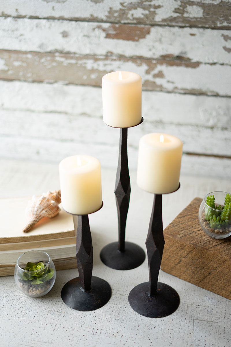 SET OF THREE HAND FORGED IRON CANDLE STANDS – Southern Living Store