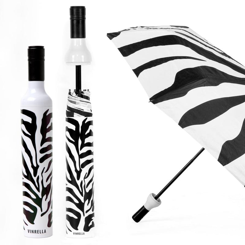 Wine Bottle Umbrella -Zebra