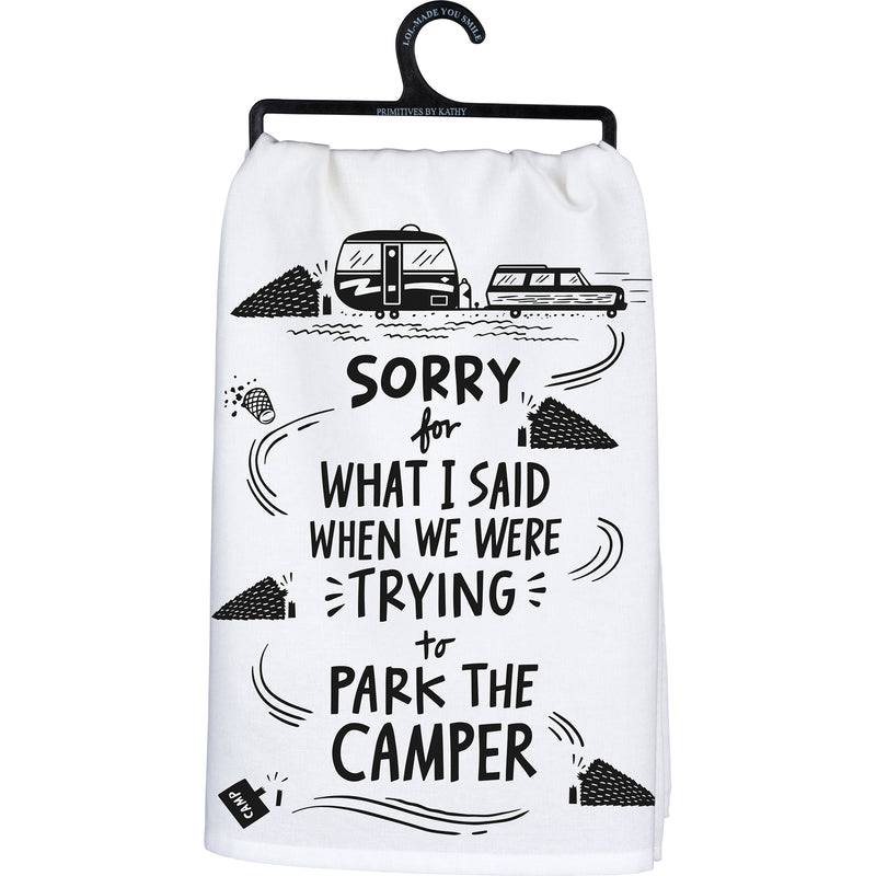 Trying To Park The Camper Kitchen Towel
