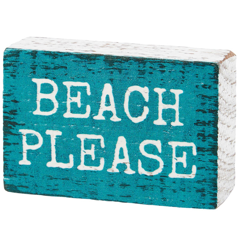Beach Please Block Sign