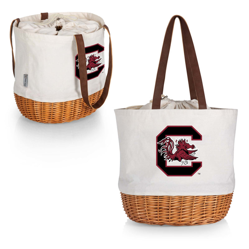 South Carolina Gamecocks - Coronado Canvas and Willow Basket Tote, (Beige Canvas)