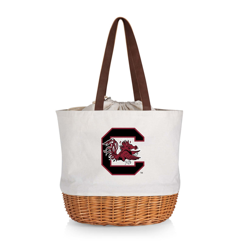 South Carolina Gamecocks - Coronado Canvas and Willow Basket Tote, (Beige Canvas)