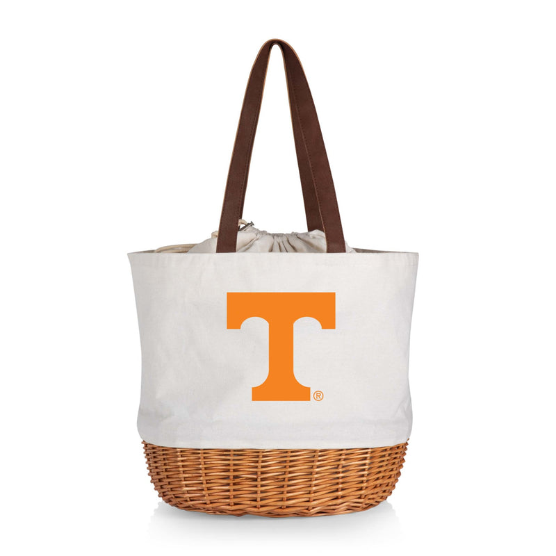 Tennessee Volunteers - Coronado Canvas and Willow Basket Tote, (Beige Canvas)