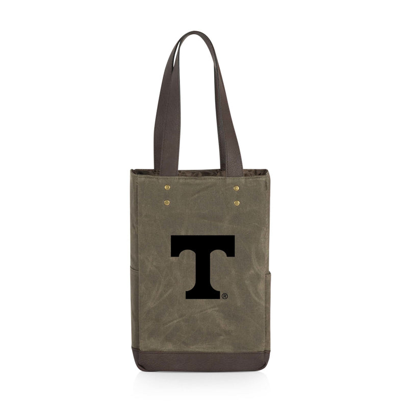 Tennessee Volunteers - 2 Bottle Insulated Wine Cooler Bag, (Khaki Green with Beige Accents)