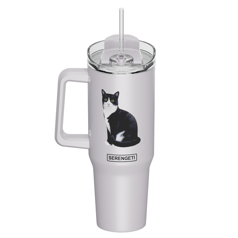 Cat, Black and White 40 Oz Mug