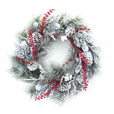 Snowy Pine w/Berry Wreath