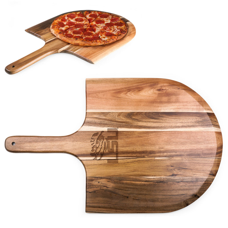 LSU Tigers - Acacia Pizza Peel Serving Paddle, (Acacia Wood)