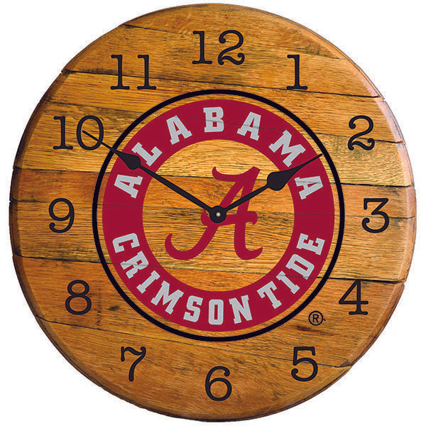 University of Alabama Oak Barrel Clock