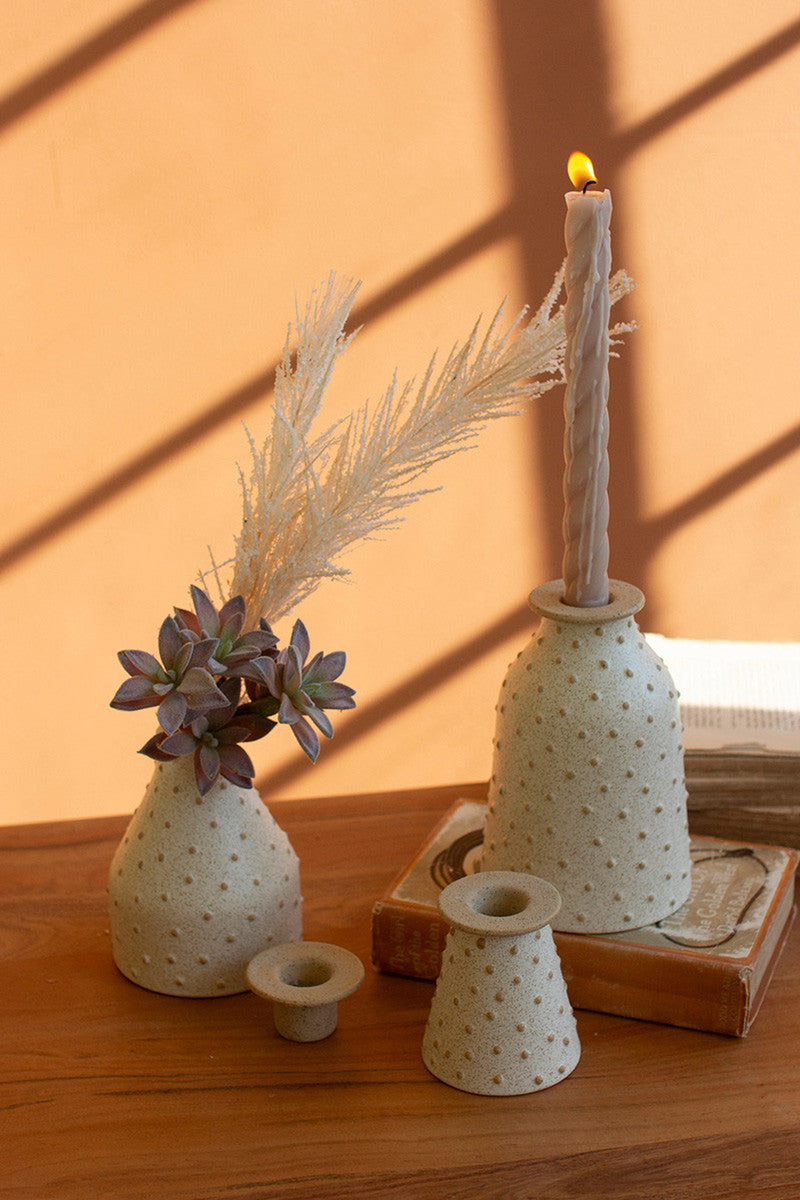 SET OF THREE CERAMIC BUD VASES