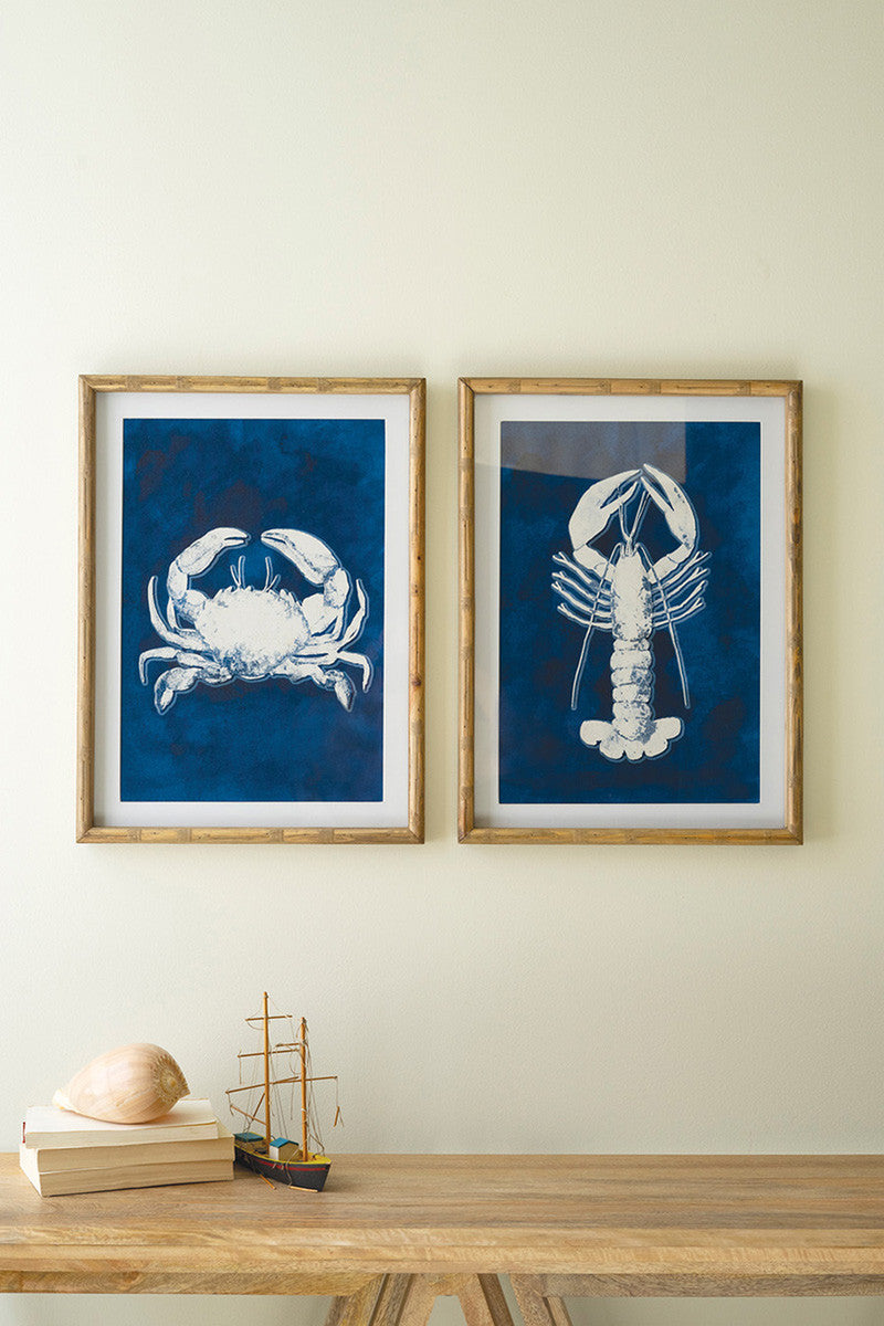 SET OF TWO CRUSTATION PRINTS UNDER GLASS