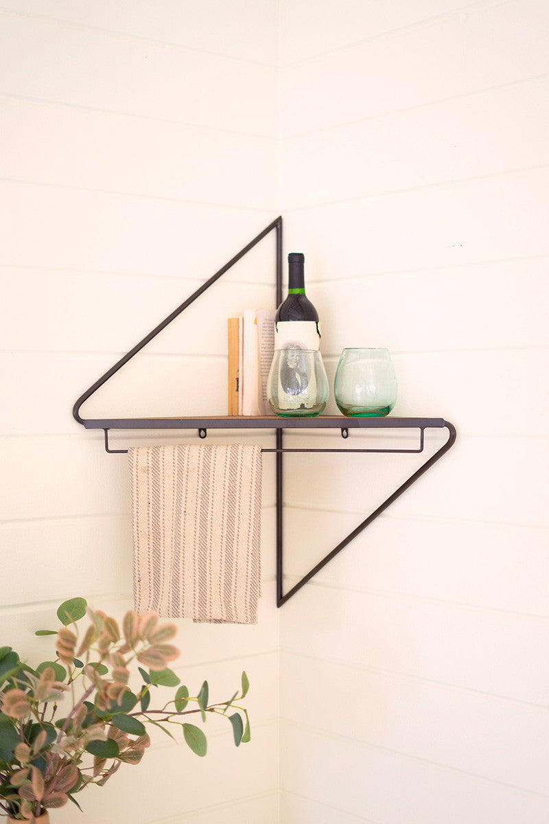 METAL AND WOOD SHELF