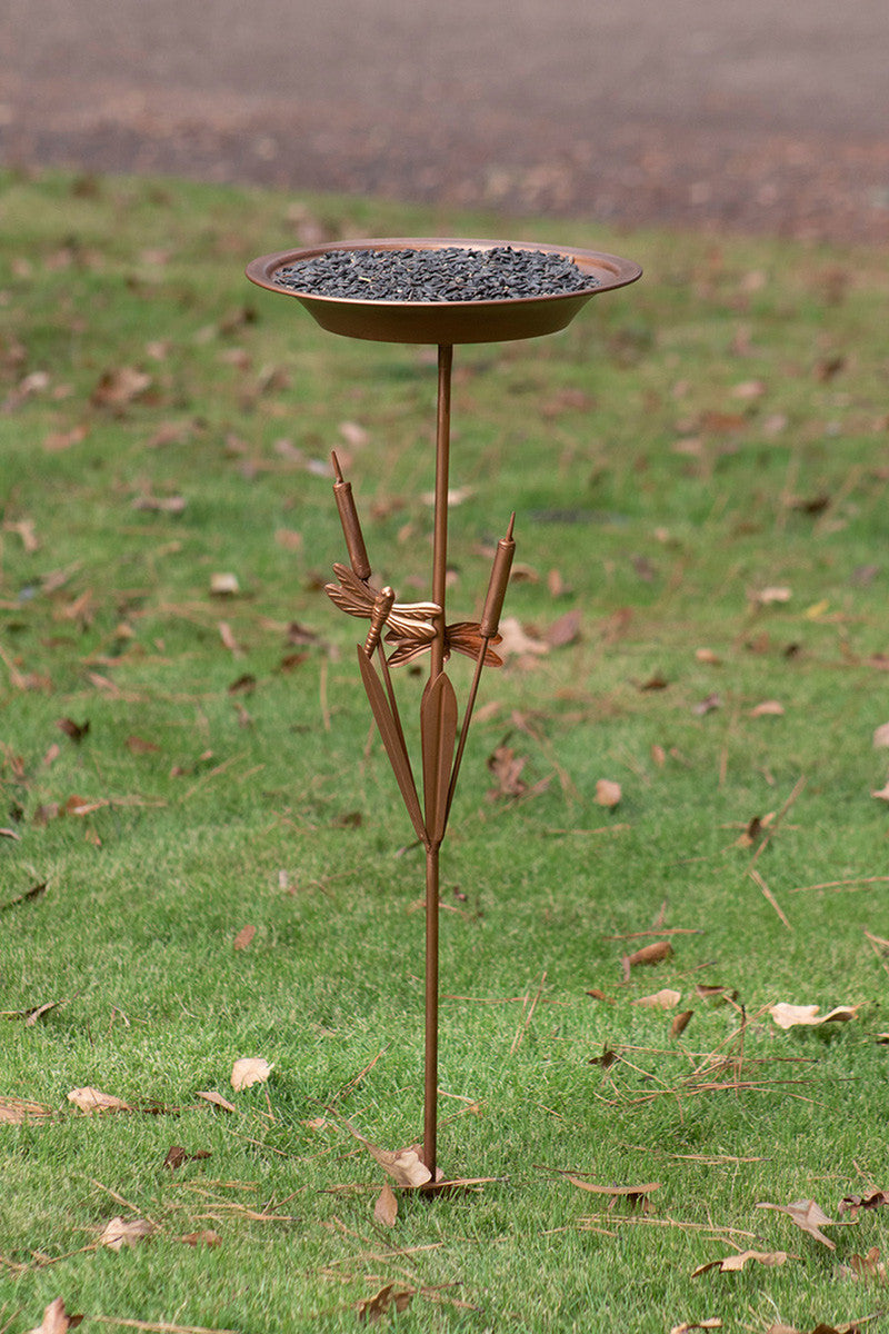 BIRD FEEDER YARD STAKE - COPPER FINISH