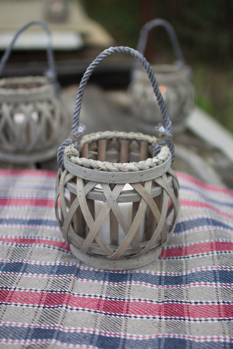 Grey Willow Votive Lantern Set of Four