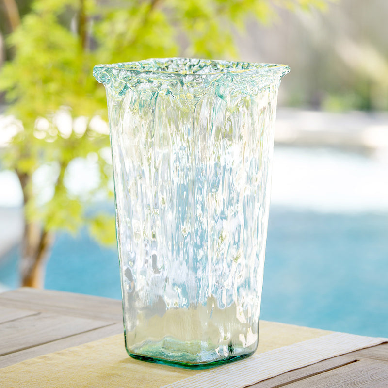 Oceana Organic Glass Square Vase, Large