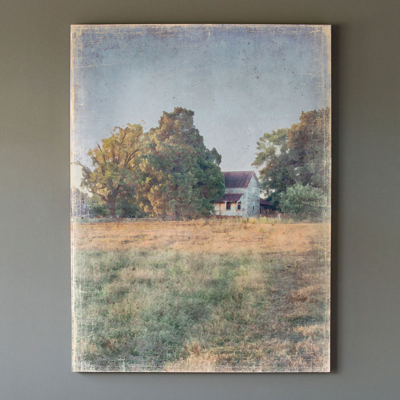 Distressed Watercolor Homestead Print On Canvas