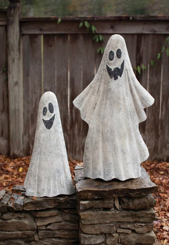 SET OF TWO PAINTED METAL GHOSTS