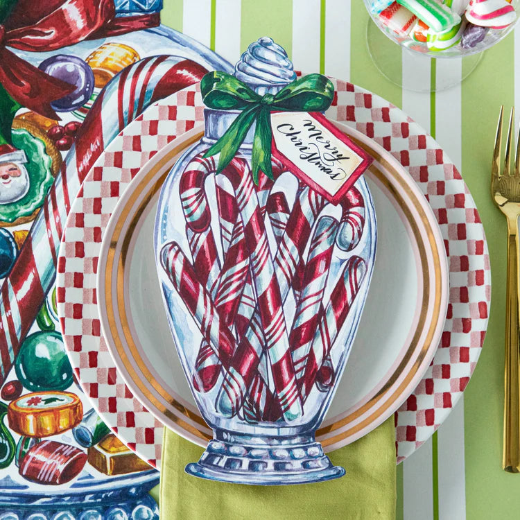 CANDY CANE JAR TABLE ACCENT - SET OF 12