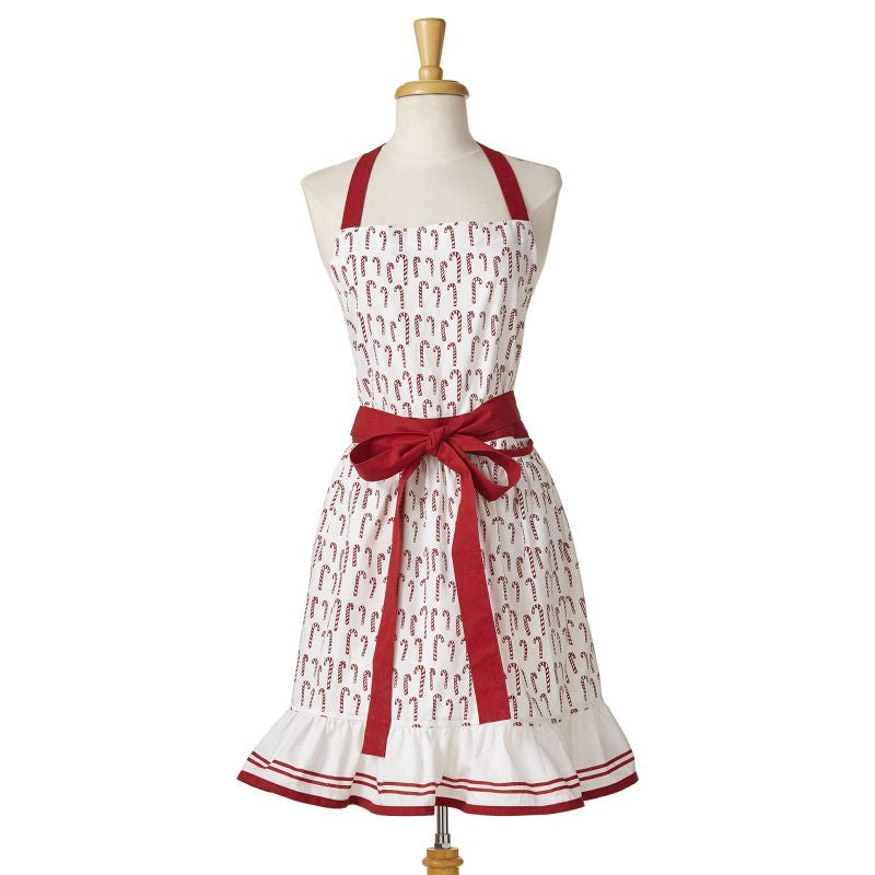 OH WHAT FUN CANDY CANE APRON - FRILL