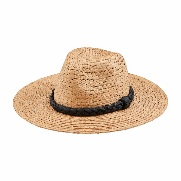 TAN BRAIDED STRAW FEDORA