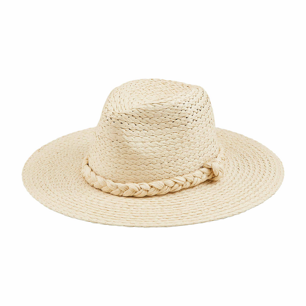 Natural BRAIDED STRAW FEDORA