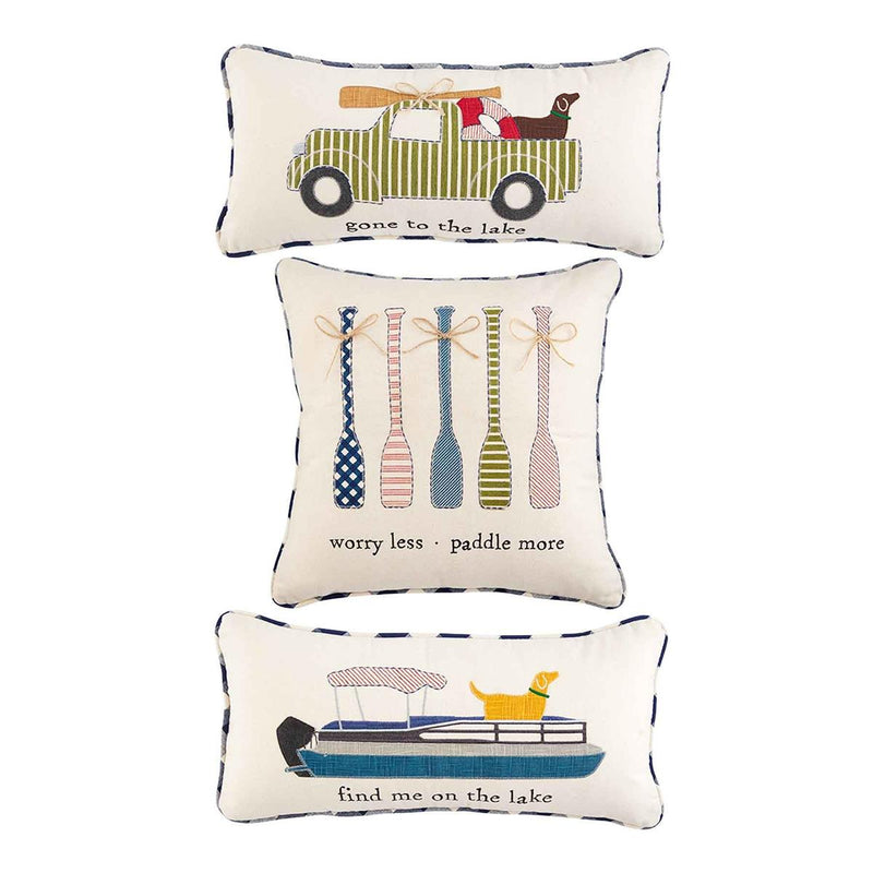 Gone to Lake Applique Pillow