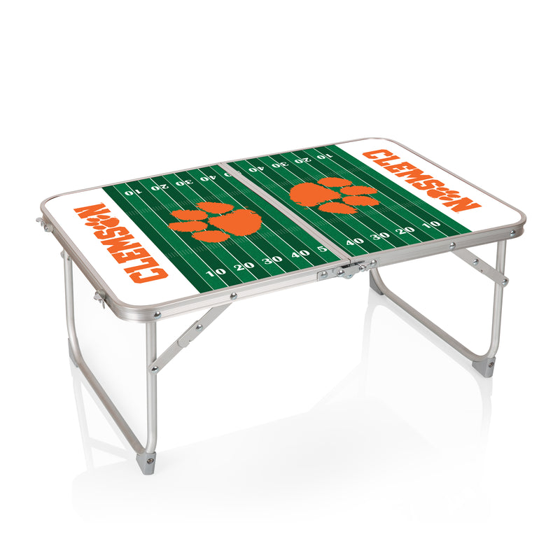 Clemson Tigers - Concert Table Mini Portable Table, (Charcoal Wood Grain)