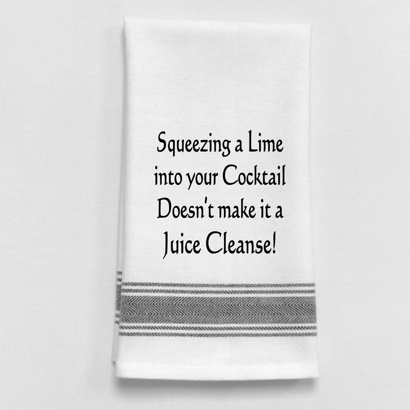 Squeezing a lime into your cocktail juice cleanse Towel
