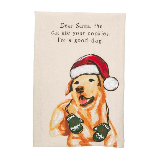 Dear Santa Painted Dog Towel