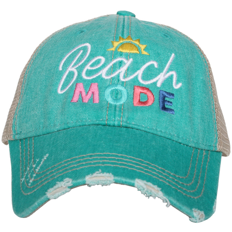 Beach Mode Teal Trucker Cap