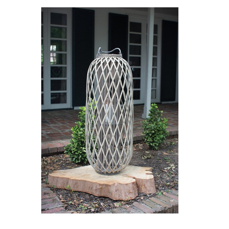 Extra Large Tall Grey Willow Lantern