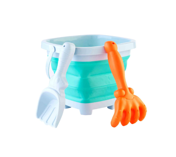 Blue Collapsible Sand Bucket Set
