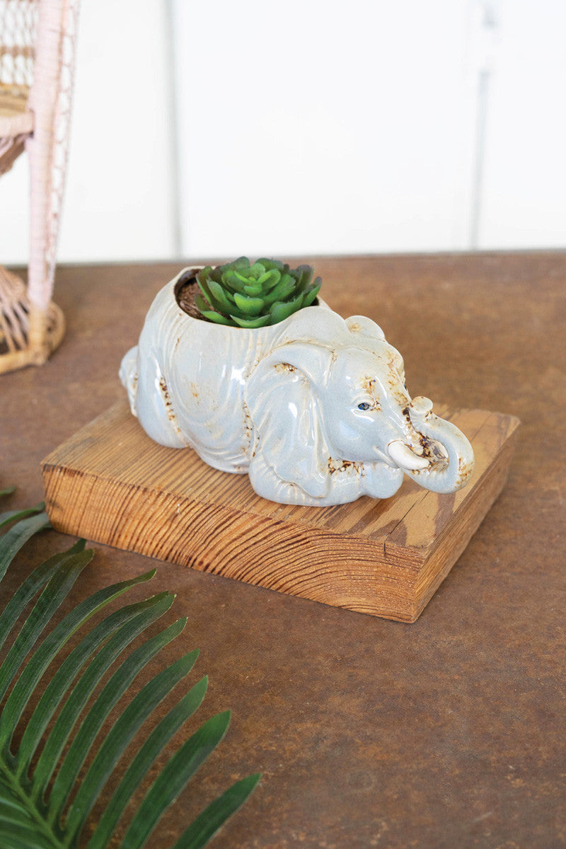 Ceramic Elephant Planter