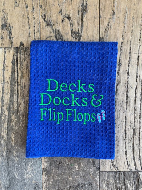 Deck, Dock & Flip Flops Waffle Tea Towel