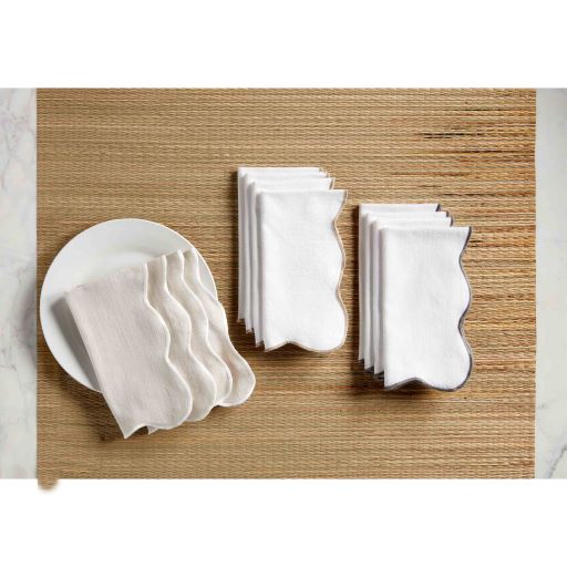 White Scallop Napkin Set