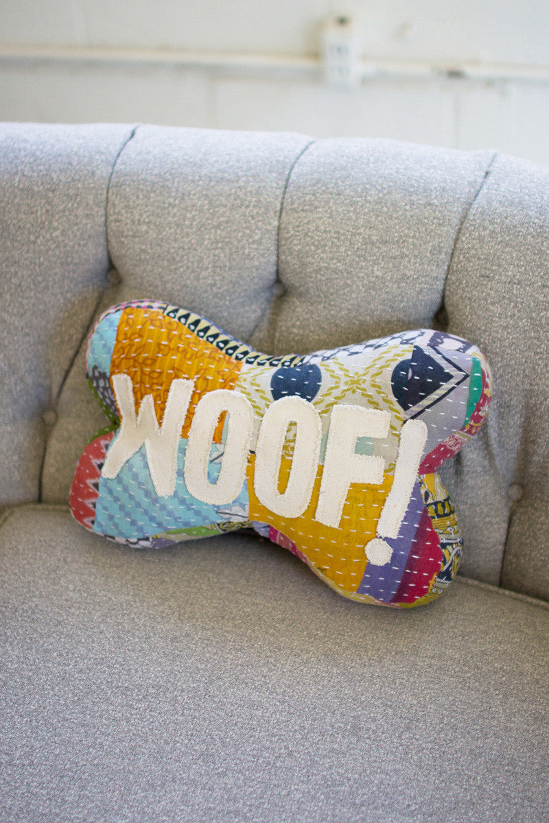 Kantha Bone Pillow - Woof!