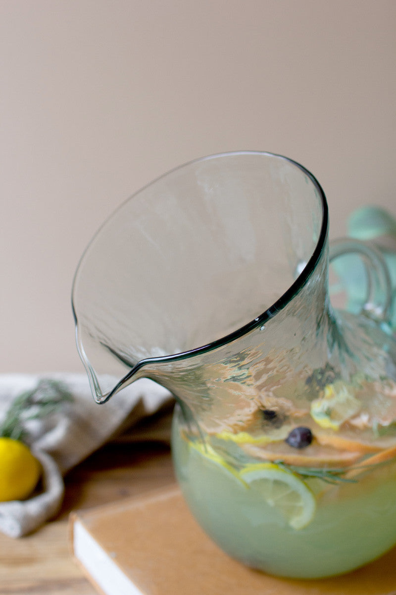 Large Glass Tilted Pitcher