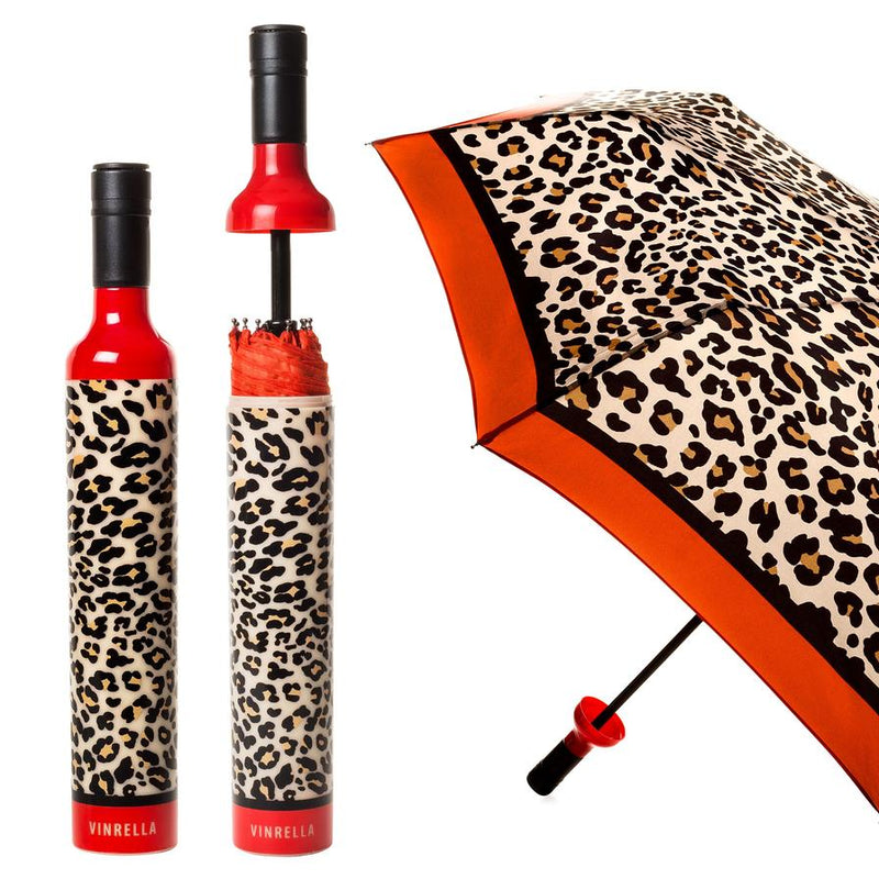 Wine Bottle Umbrella - Leopard