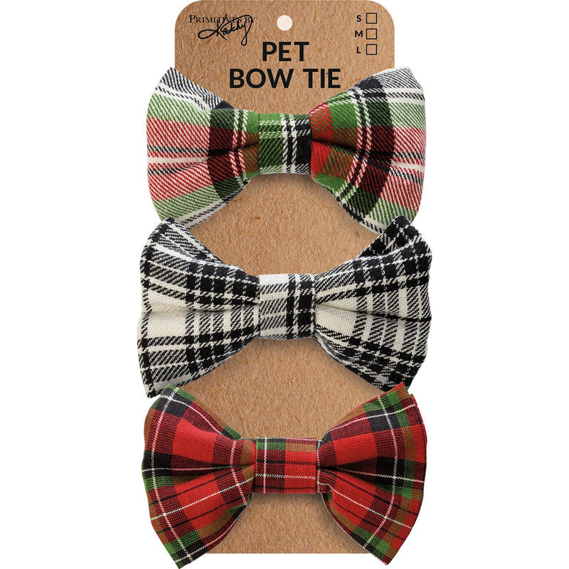 Pet Bow Tie Set - Christmas Plaid