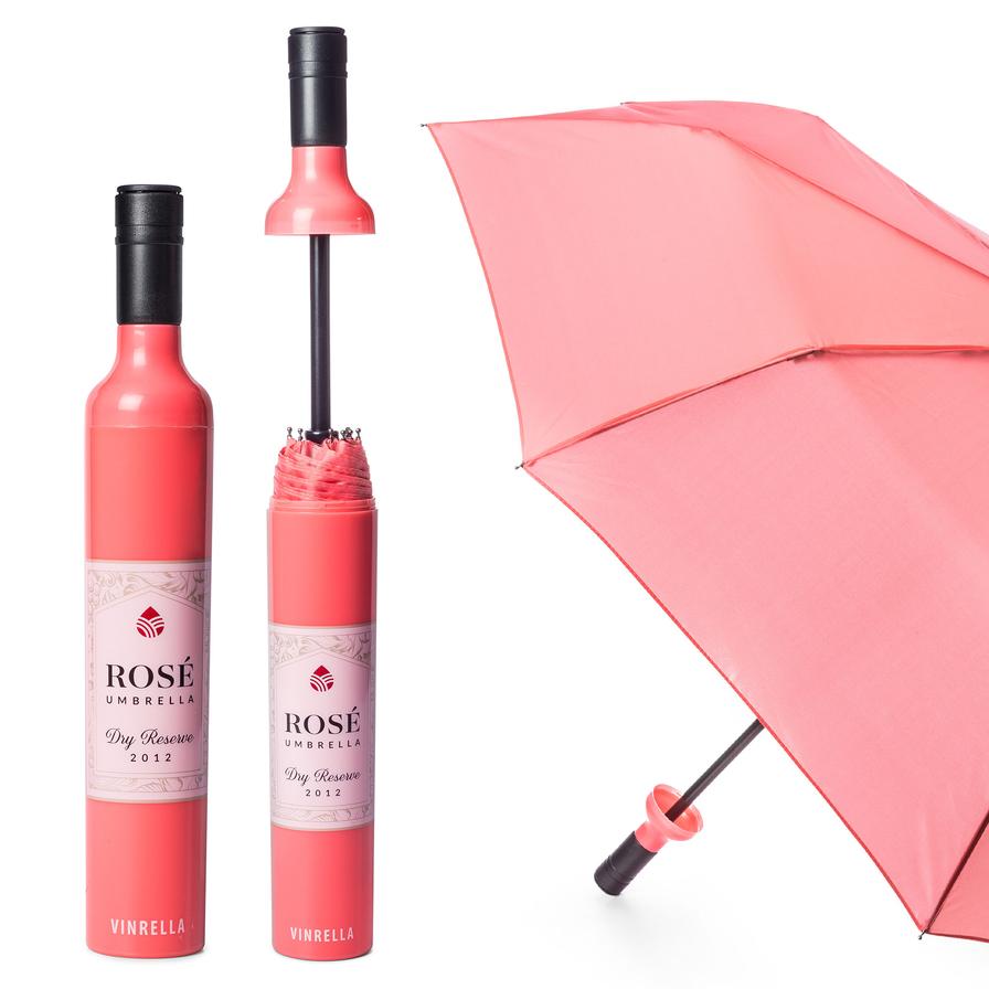 Wine Bottle Umbrella - Rose Labeled