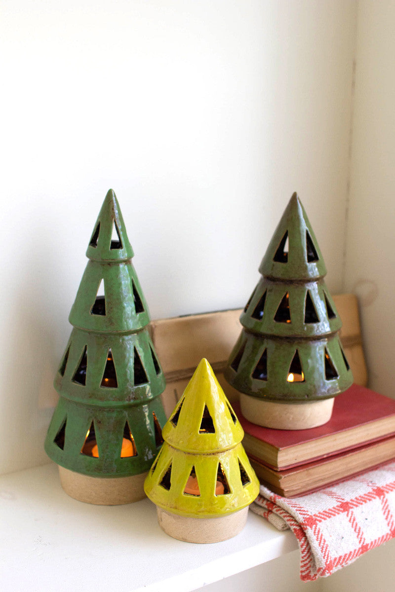 Ceramic Christmas Tree Lanterns