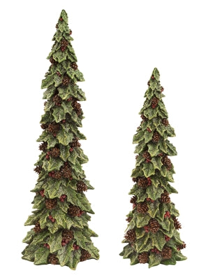 Holly Trees with Pinecone  Small