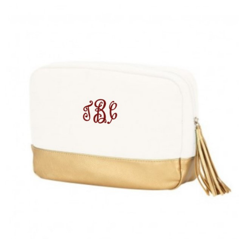 Personalized Creme Cabana Cosmetic Bag