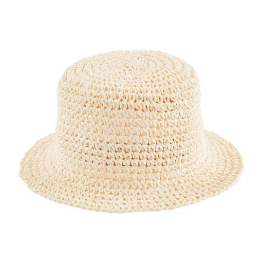 Cream Woven Bucket Hat